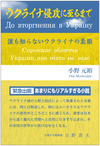上部に青色の背景で黄色の文字。ウクライナ進行に至るまで。下部に黄色の背景で青色の文字